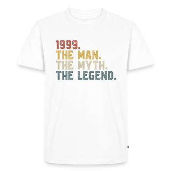 1999 Légende du mythe de l’homme - T-shirt Premium bio Homme - blanc - Devant - Nico (187cm)
