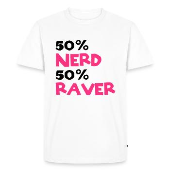 Nerd Raver - T-shirt Premium bio Homme - blanc - Devant - Nico (187cm)