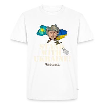 Kazakhstan Ukraine - T-shirt Premium bio Homme - blanc - Devant - Nico (187cm)