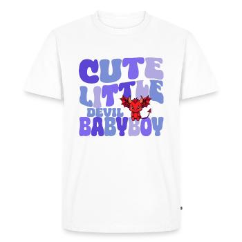 Babyboy - Petit Diable mignon - T-shirt Premium bio Homme - blanc - Devant - Nico (187cm)