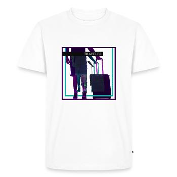 voyageur - T-shirt Premium bio Homme - blanc - Devant - Nico (187cm)