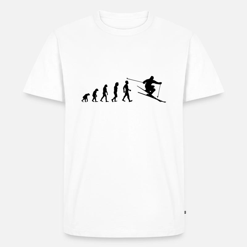 Ski Evolution - Männer Premium Bio T-Shirt - Weiß