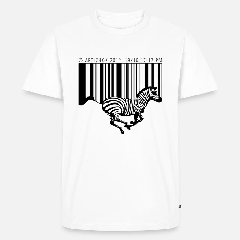 Zebra barcode - Männer Premium Bio T-Shirt - Weiß