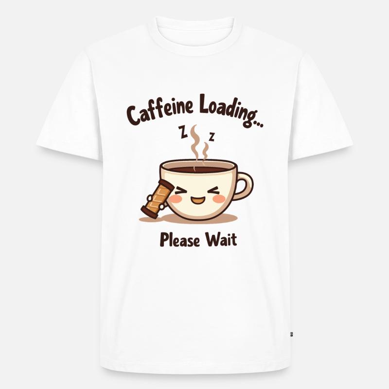 Caffeine Loading - Funny Coffee Design - Men's Premium Organic T-Shirt - white