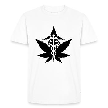 Caducée herbétique - T-shirt Premium bio Homme - blanc - Devant - Nico (187cm)