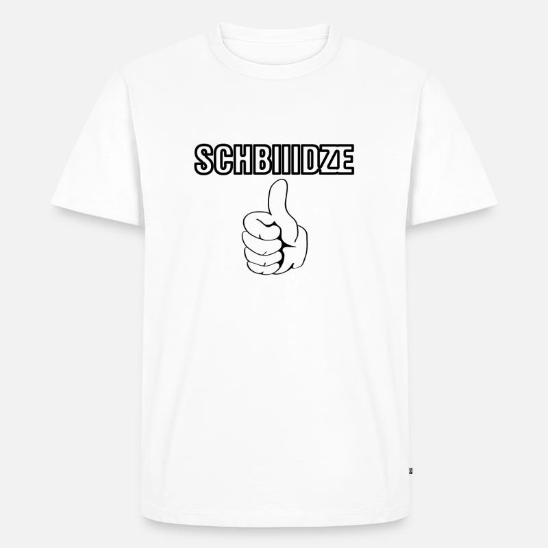 Schbiiidze Schwarz - Männer Premium Bio T-Shirt - Weiß