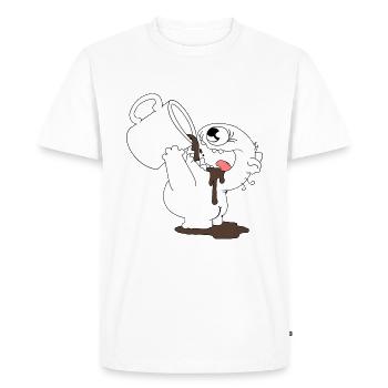 Coffee Monster - Men's Premium Organic T-Shirt - white - Front - Nico (187cm)