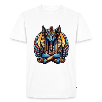 Chat dans le style du pharaon égyptien - T-shirt Premium bio Homme - blanc - Devant - Nico (187cm)