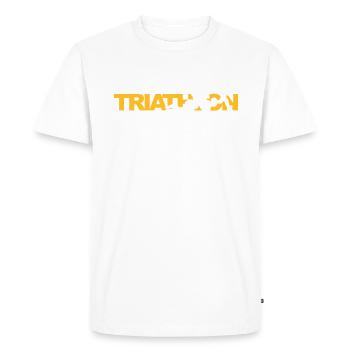 TRIATHLON homme 2 couleurs - T-shirt Premium bio Homme - blanc - Devant - Nico (187cm)