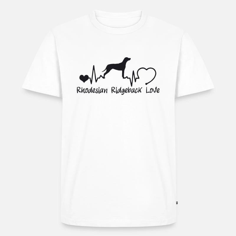 Rhodesian Ridgeback mit Herzschlag - Männer Premium Bio T-Shirt - Weiß