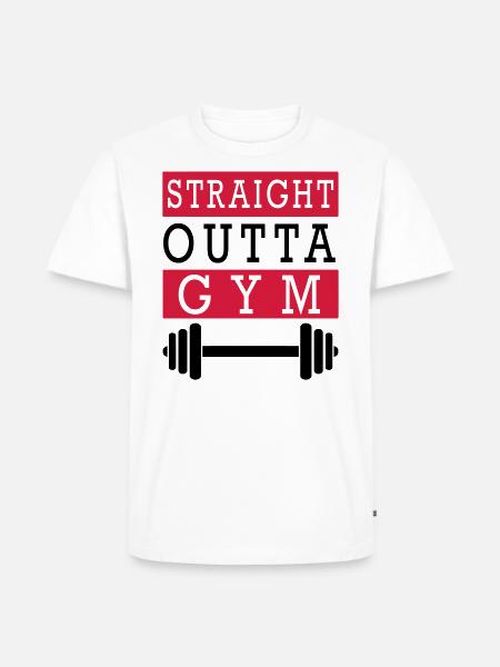 STRAIGHT OUTTA GYM (v) - T-shirt Premium bio Homme - blanc