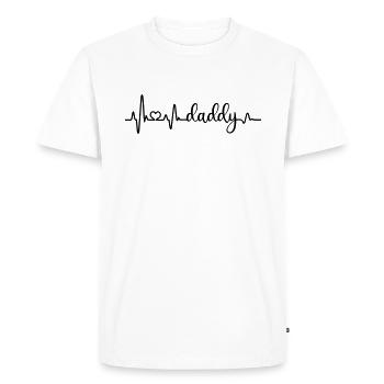 Baby love Daddy father his son daughter heartbeat - Men's Premium Organic T-Shirt - white - Front - Nico (187cm)