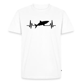 Battement de cœur de requin Aileron de requin - T-shirt Premium bio Homme - blanc - Devant - Nico (187cm)