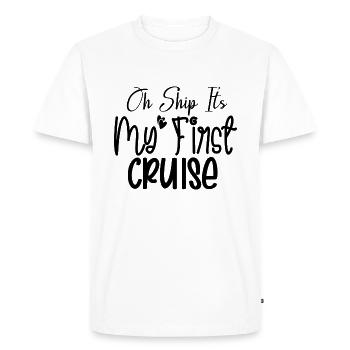 Oh Ship c’est ma première croisière - T-shirt Premium bio Homme - blanc - Devant - Nico (187cm)