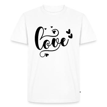Amour - T-shirt Premium bio Homme - blanc - Devant - Nico (187cm)