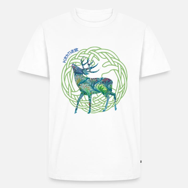 hirsch durathror e 115 - Männer Premium Bio T-Shirt - Weiß