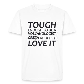 Volcanologist crazy Volcanology - Men's Premium Organic T-Shirt - white - Front - Nico (187cm)