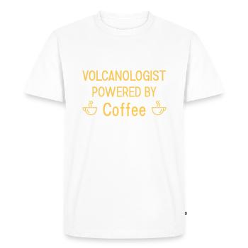 Volcanologist powered by Coffee Volcanology - Men's Premium Organic T-Shirt - white - Front - Nico (187cm)