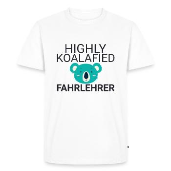 Instructeur de conduite Koalafied auto-école - T-shirt Premium bio Homme - blanc - Devant - Nico (187cm)
