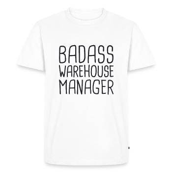 Warehouse Manager Badass - Men's Premium Organic T-Shirt - white - Front - Nico (187cm)