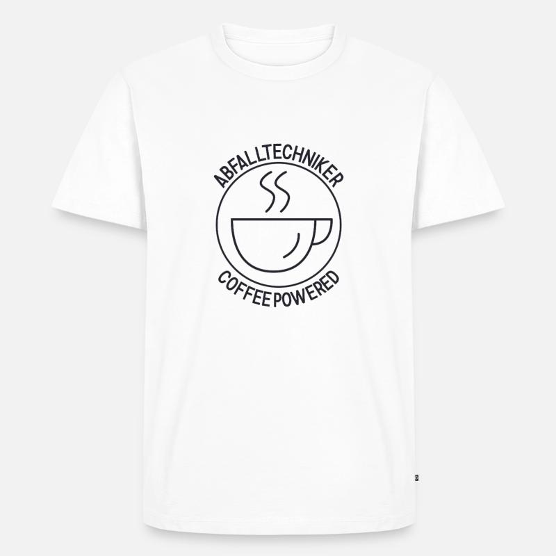 Abfalltechniker Coffee Powered - Männer Premium Bio T-Shirt - Weiß