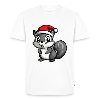 Noël écureuil - T-shirt Premium bio Homme - blanc - Devant - Nico (187cm)