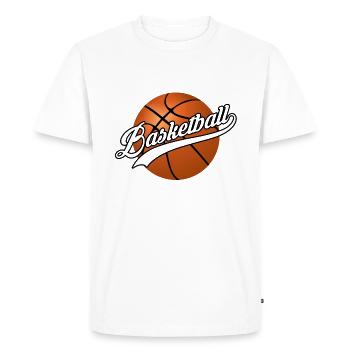 Basketball lettering Sport Team Team - Men's Premium Organic T-Shirt - white - Front - Nico (187cm)
