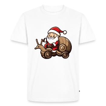 Snail Santa Claus Cartoon - Men's Premium Organic T-Shirt - white - Front - Nico (187cm)