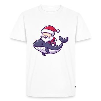 Whale Santa Claus Cartoon - Men's Premium Organic T-Shirt - white - Front - Nico (187cm)