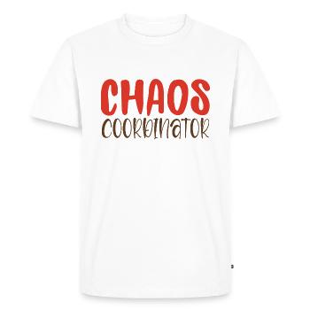 Coordinateur du chaos - T-shirt Premium bio Homme - blanc - Devant - Nico (187cm)