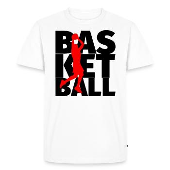 Basketball Silhouette Design Red - Men's Premium Organic T-Shirt - white - Front - Nico (187cm)
