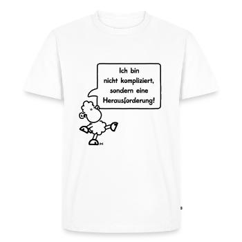 sheepworld - Ich bin nicht kompliziert, sondern - Männer Premium Bio T-Shirt - Weiß - Vorne - Nico (187cm)