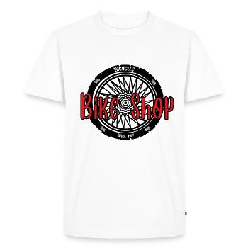 Magasin de vélos - T-shirt Premium bio Homme - blanc - Devant - Nico (187cm)