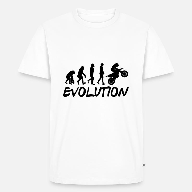 Motorrad Evolution - Männer Premium Bio T-Shirt - Weiß