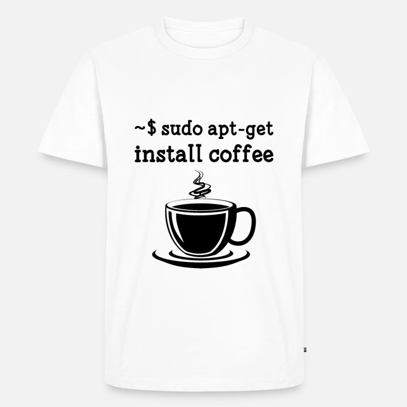 Sudo Apt-Get Install Coffee Linux - Männer Premium Bio T-Shirt - Weiß