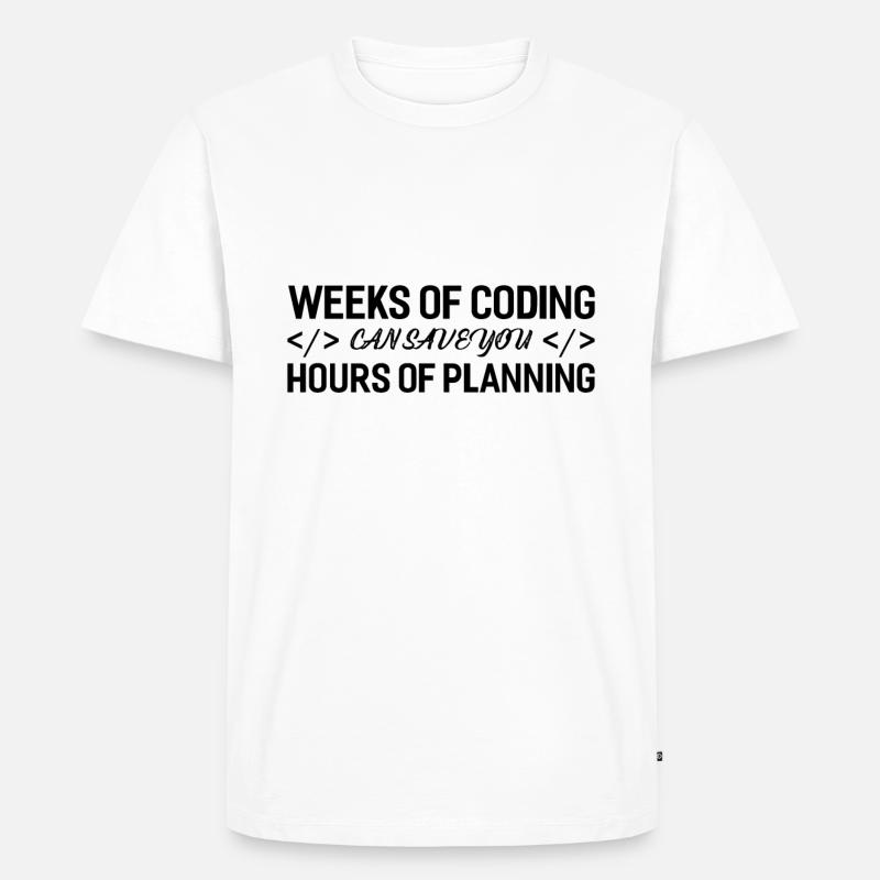 Programmeurs semaines De Coding - T-shirt Premium bio Homme - blanc