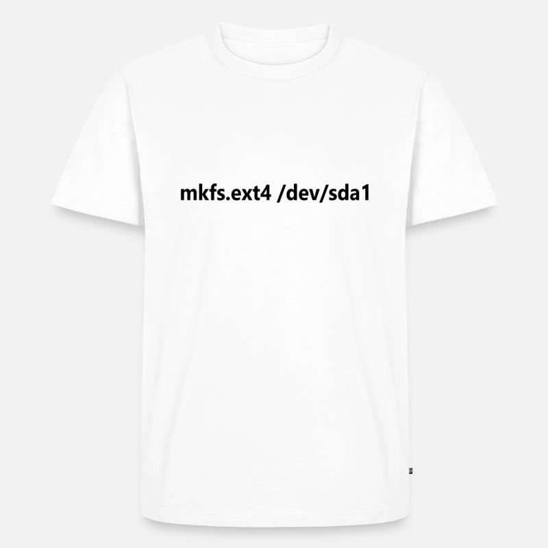 Linux Admin Festplatte Formatieren Linux - Männer Premium Bio T-Shirt - Weiß