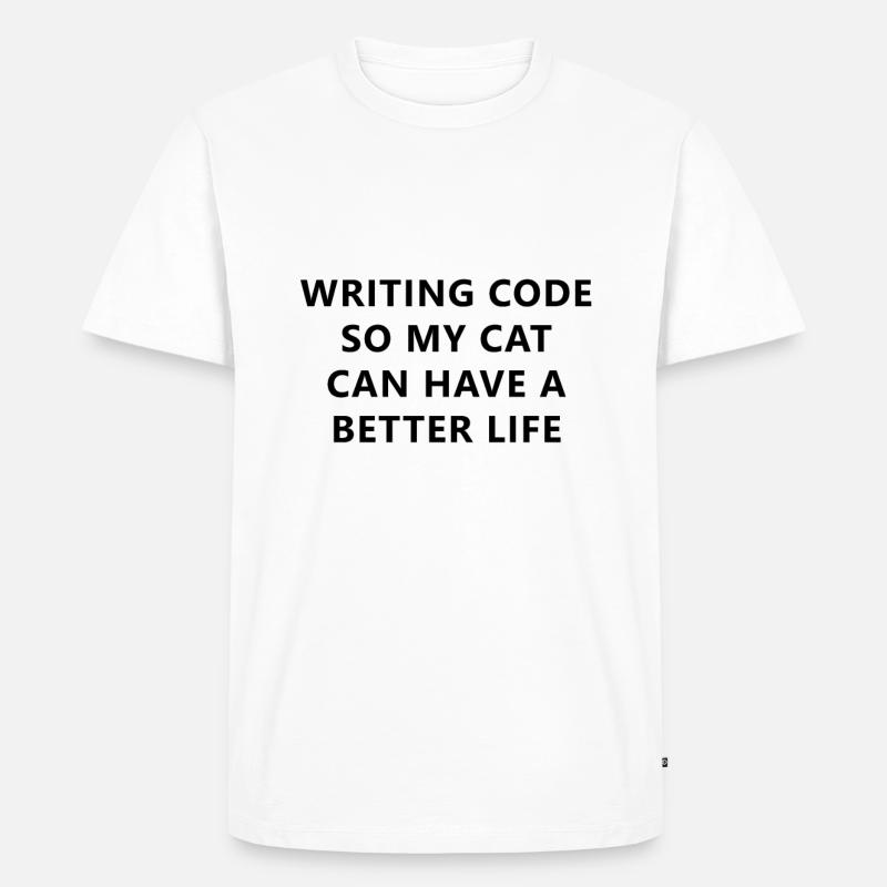 Programmier Schreibe Code Für Hund - Männer Premium Bio T-Shirt - Weiß