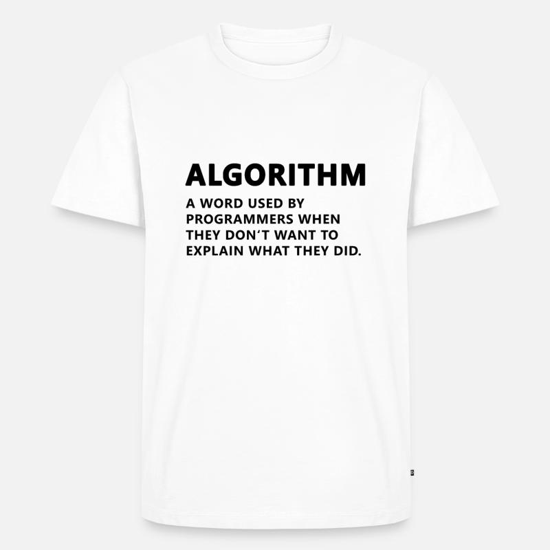 Programmer Algorithm Definition - Men's Premium Organic T-Shirt - white