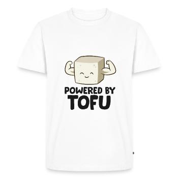 Powered By Tofu Vegan Vegetarian Love Tofu - T-shirt Premium bio Homme - blanc - Devant - Nico (187cm)