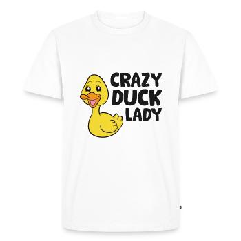Funny Duck Lover Crazy Duck Lady - Men's Premium Organic T-Shirt - white - Front - Nico (187cm)