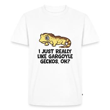Gargoyle Gecko Lover I Just Really Like Gargoyle - Men's Premium Organic T-Shirt - white - Front - Nico (187cm)