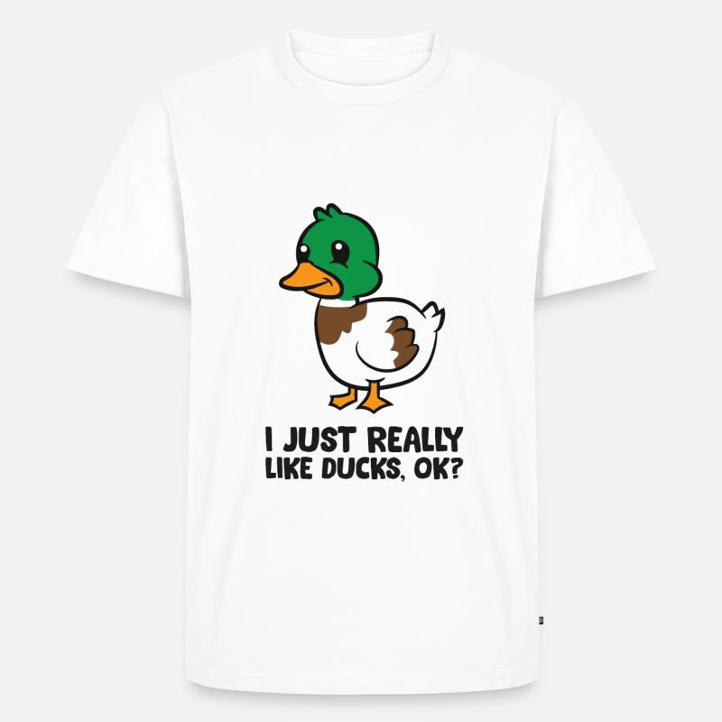 Ich mag einfach wirklich Enten - Männer Premium Bio T-Shirt - Weiß