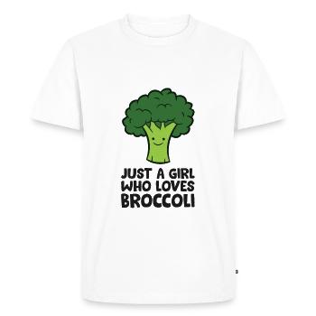 Just a Girl Who Loves Broccoli - Men's Premium Organic T-Shirt - white - Front - Nico (187cm)