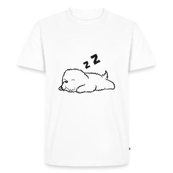 Dormir Bichon Frise Lazy Bichon - T-shirt Premium bio Homme - blanc - Devant - Nico (187cm)