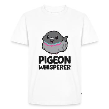 Drôles d’amateurs de pigeons chuchoteurs de pigeons - T-shirt Premium bio Homme - blanc - Devant - Nico (187cm)