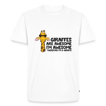 Giraffes Are Awesome. I'm Awesome Therefore I'm a - Men's Premium Organic T-Shirt - white - Front - Nico (187cm)