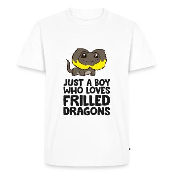 Juste un garçon qui aime les dragons avec des volants - T-shirt Premium bio Homme - blanc - Devant - Nico (187cm)