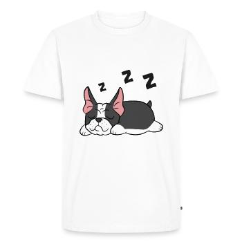 Boston Terrier Dog Pajamas Drôle - T-shirt Premium bio Homme - blanc - Devant - Nico (187cm)