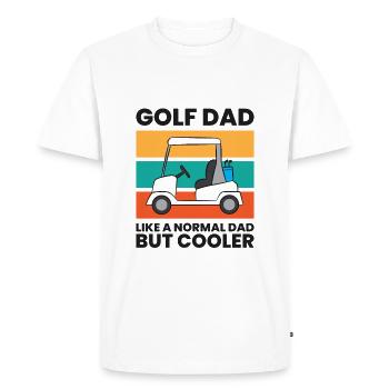 Golf Dad Like A Normal Dad But Cooler Funny Golf - Men's Premium Organic T-Shirt - white - Front - Nico (187cm)